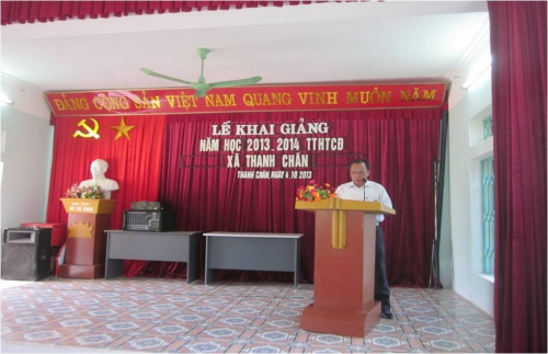 GDTX-CN: Trung tâm học tập cộng đồng xã Thanh Chăn 88vv88 khai giảng năm học mới 2013 – 2014