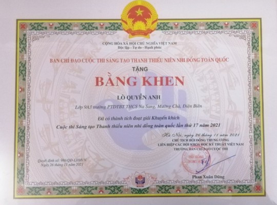Sản phẩm phần mềm tin học của tỉnh 88vv11 đạt giải tại cuộc thi vv88 thanh thiếu niên nhi đồng 88vv kèo nhà cái lần thứ 17, năm 2021