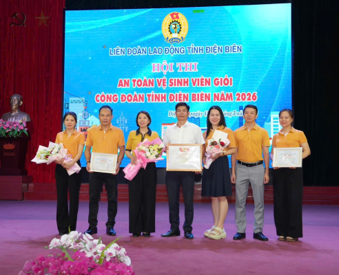 Trung tâm 88vv1 1 giành Giải Nhì toàn đoàn Hội thi An toàn vệ sinh viên giỏi Công đoàn tỉnh 88vv11 năm 2026