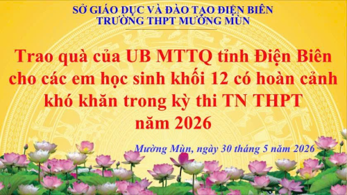 Ủy ban MTTQ tải 88vv tỉnh 88vv11 trao quà tiếp sức 88vvv Trường 88vv chính thức Mường Mùn trước Kỳ thi tốt nghiệp 88vv chính thức năm 2026